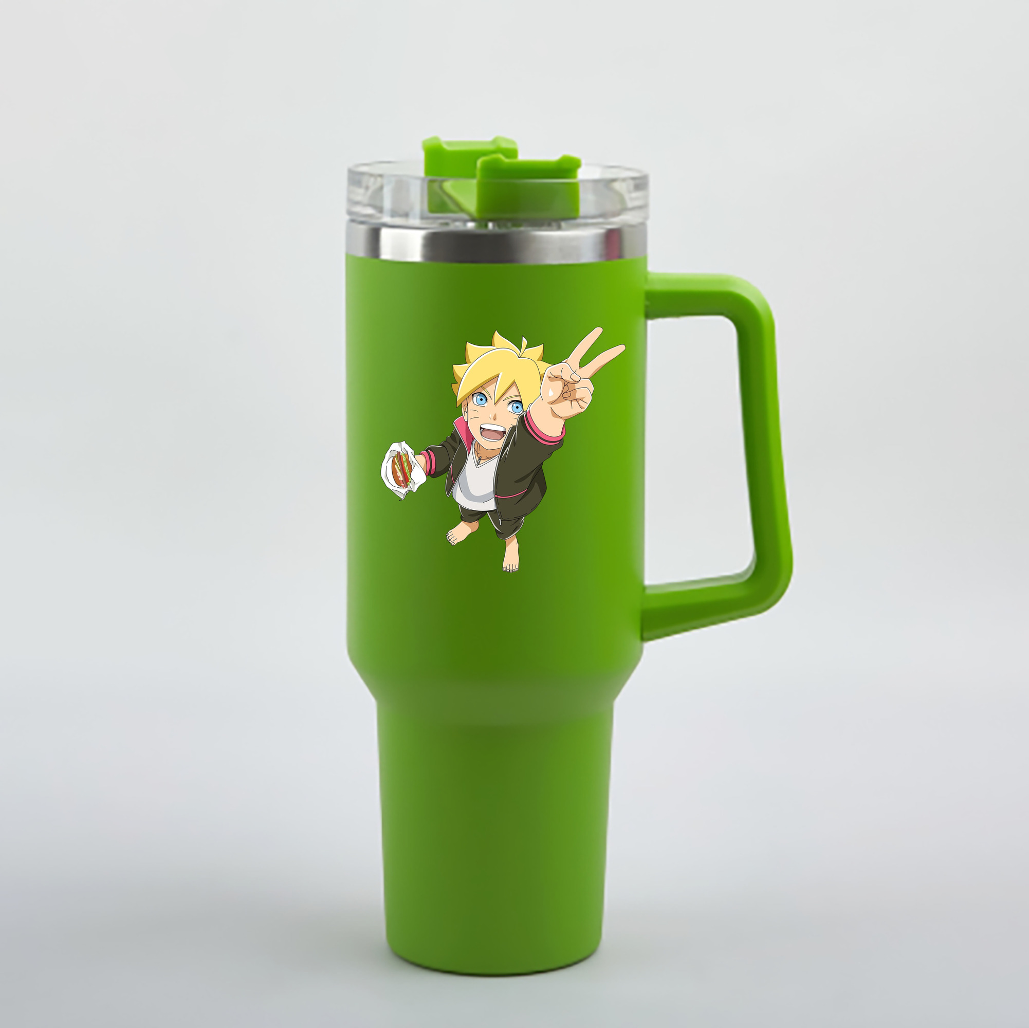（画像用） NARUTO -ナルト- うずまき ボルト Uzumaki Boruto 1200mL車用タンブラー - クリスタルステッカー（プラスチックストロー付き）